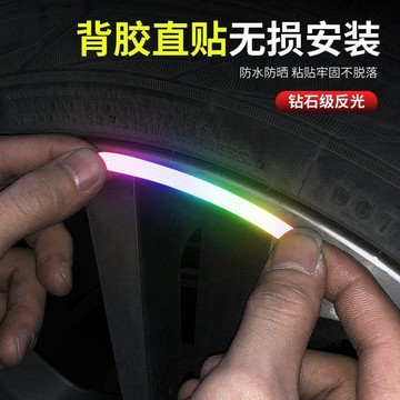 新款【upton】路圖夜騎安全警示貼電動車輪轂創意反光裝飾