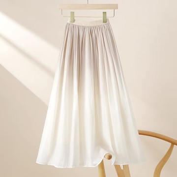 珠光流光紗A字裙女裝2025春夏新款淑女高腰顯瘦雪紡漸變色半身裙