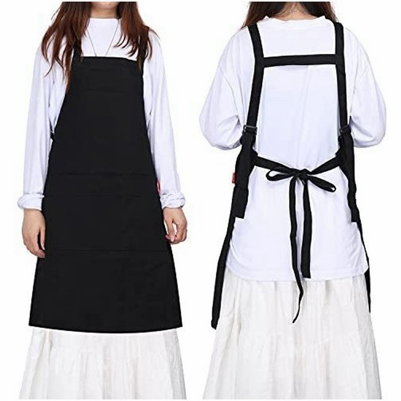 エプロン H型 ポケット多め シンプルエプロン 女性用 オシャレ カフェ風 後ろ結び まえかけエプロン メンズ 黒 通販 Lineポイント最大get Lineショッピング