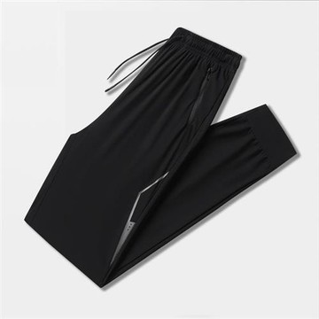 【米蘭精品】冰絲褲運動長褲-夏季輕薄彈力速乾男褲子2色74fa11