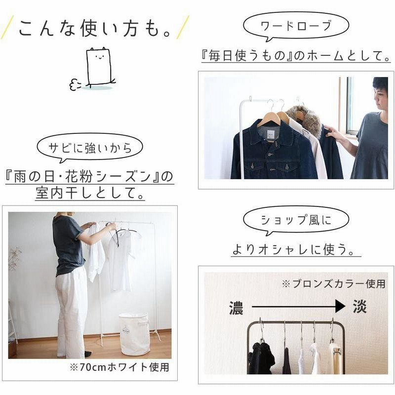 Accent+ 日本製 アイアン ハンガーラック 幅45 Regia-レジーア- スリム