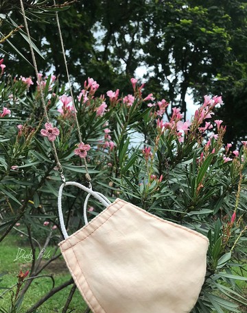 禮物 口罩鍊 minimal flower |Dusty Pink