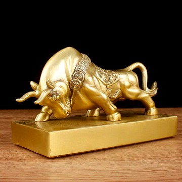 銅牛擺件純銅大小號旺市牛華爾街銅牛工藝品家居客廳辦公桌裝飾品