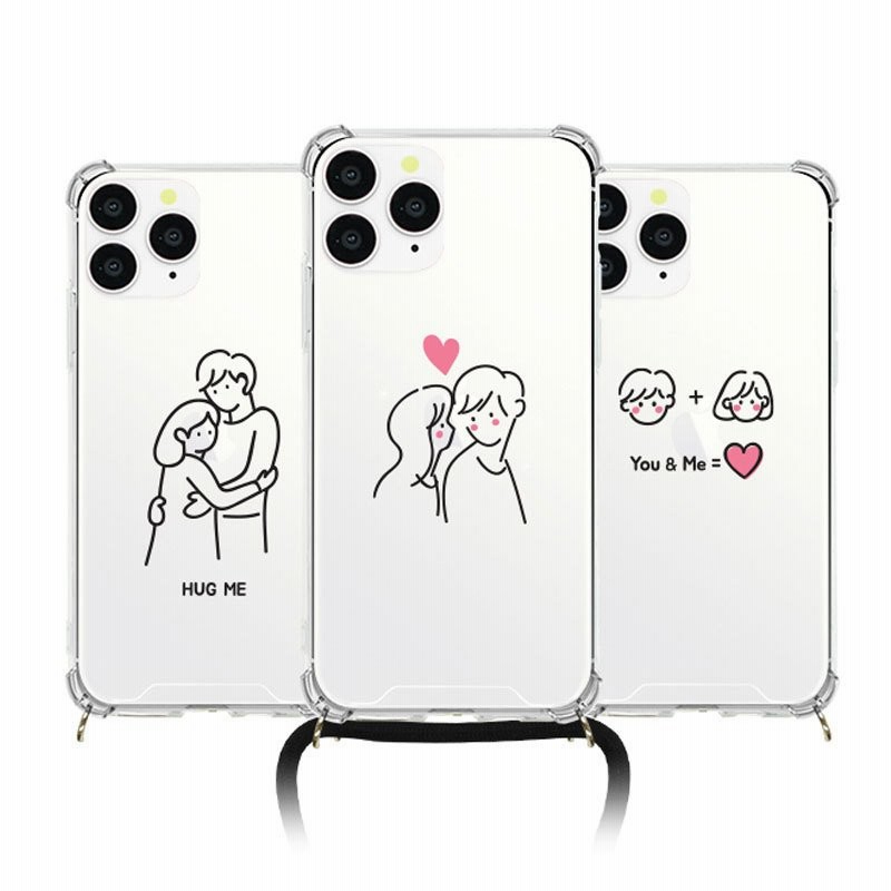 Iphone14 14plus 14pro 14promax クリア 透明 耐衝撃 ストラップ 線画 イラスト カップル 韓国雑貨 おしゃれ 可愛い ショルダーケース 韓流 通販 Lineポイント最大0 5 Get Lineショッピング