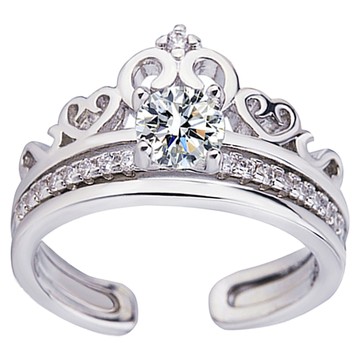 CF Diamond 女款 莫桑鑽 戒指  A0811 星光皇后  1克拉  星光皇后 銀色