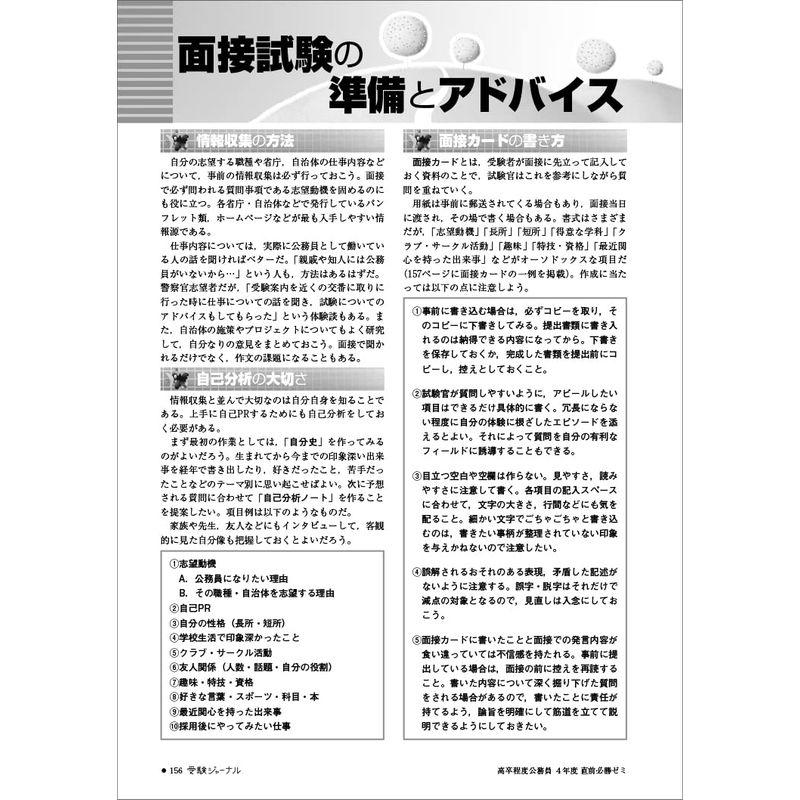 高卒程度公務員直前必勝ゼミ 国家一般職 ・専門職 地方初級 市役所 警察官 消防官等 4年度