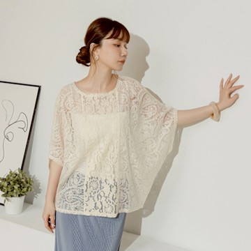 OB嚴選-精緻鏤空蕾絲連袖上衣《AB20178-》