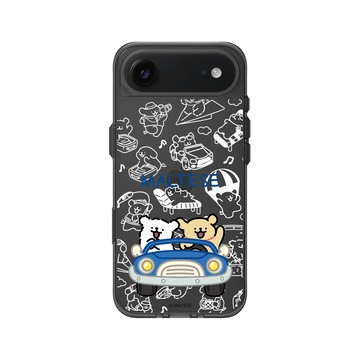 iPhone Air Clear (相機按鈕) 酷墨灰 - Maltese線條小狗 - Gogo 狗！開車出去玩