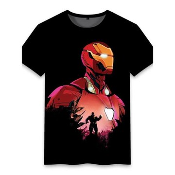 漫威漫畫復仇者聯盟鋼鐵俠聯名周邊衣服男生短袖夏季大童休閑T恤