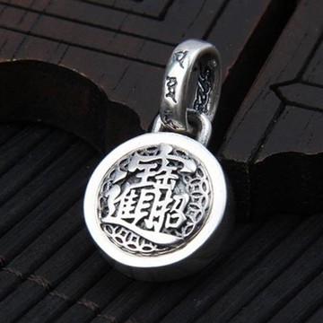 【巴黎精品】現貨+預購 S925手工純銀吊墜子足銀項鍊泰銀項鏈首飾復古情人節禮物-招財進寶男女飾品a1kj36