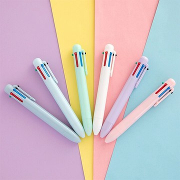 日系馬卡龍按動6色筆 多色圓珠筆 文具用品 廣告筆 六色圓珠筆 按壓筆 混色筆 客製化禮品專家 6695