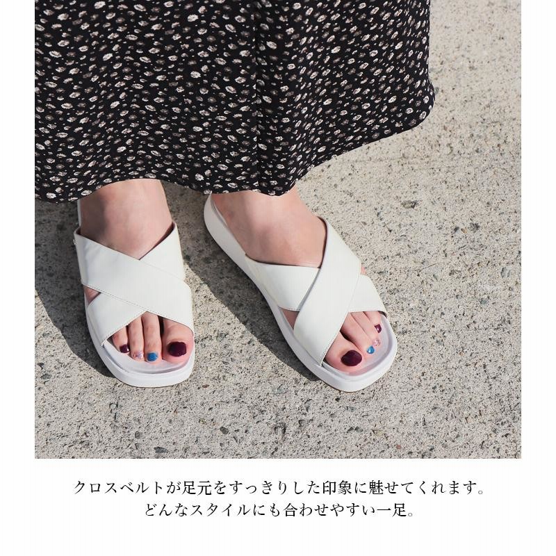 UGG サンダル レディース アグ 夏 黒 白 ブラック ホワイト クロス