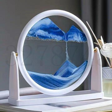 熱賣中3d可旋轉新款山水流沙畫沙漏輕奢臥室簡約高檔次個性解壓擺件禮物