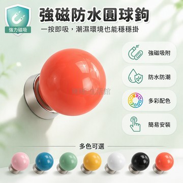 台灣出貨 磁吸圓球掛鉤 免打孔免膠設計 多巴胺配色 冰箱鐵門鐵櫃洞洞板適用 掛傘帽包包 租房宿舍收納神器