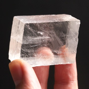千琪水晶碎石方解石取材大自然礦石擺件透體小號菱形標本石光學