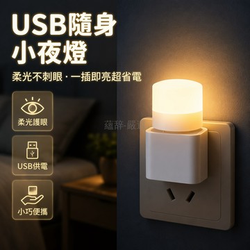 台灣出貨✨ 迷你小夜燈 USB節能插電燈 臥室床頭宿舍燈 充電寶應急照明燈 護眼柔光廣角燈 即插即用便攜燈