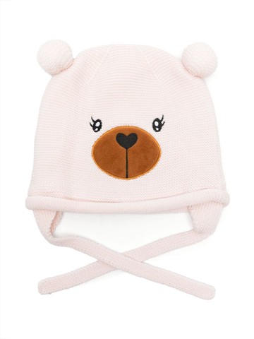 Monnalisa - teddy bear knitted beanie - kids - Spandex/Elastane/Polyester/Acrylic/Polyamide/Wool/Cotton - XS - Pink