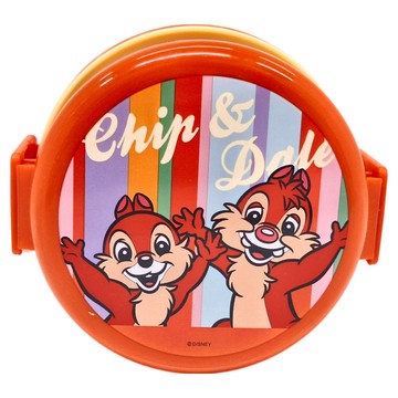 Skater 抑菌樂扣雙層塑膠便當盒 附叉 11.7 x 10.6 x 9cm 上層230ml + 下層270ml  奇奇蒂蒂 橘紅色  1組