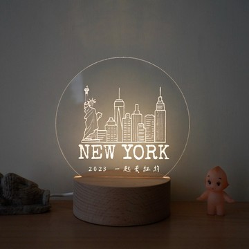 【LIGHTO】 【小夜燈】【環遊世界－紐約New York - 城市天際線】（可客製化）
