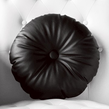 VJPU皮圓形沙發抱枕床頭靠墊靠枕辦公室汽車靠背黑色棕色米色包郵