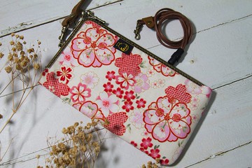 【Gi LAI】手工日式L型口金手機袋-桜 Sakura