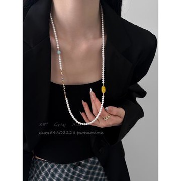 新中式珍珠超長款項鏈女2026新款爆款國風氣質疊戴毛衣鏈鎖骨鏈
