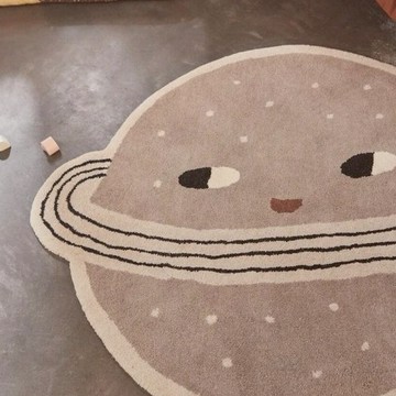 現貨出清【WUZ屋子】丹麥 OYOY 造型手工羊毛地毯-探險星球