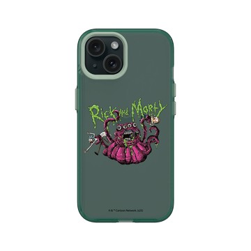 iPhone 15 Clear 憂墨綠 - 瑞克和莫蒂 Rick and Morty - 外星人襲擊