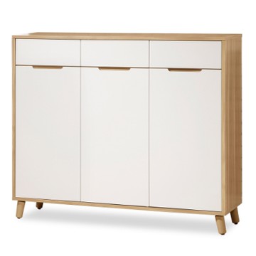 時尚屋  肯詩特烤白雙色4尺鞋櫃  寬120.7x深40x高106.5cm