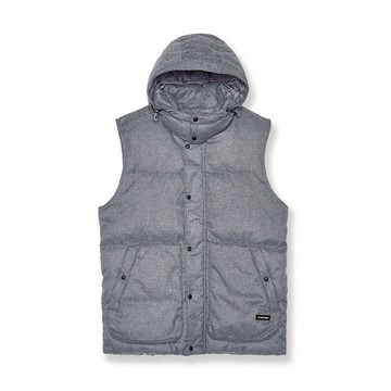 5th STREET｜山形｜男裝｜素面壓紋羽絨背心｜麻灰色