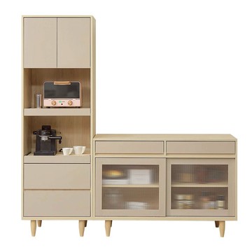 直人木業-BOBO北歐韵彩簡約風電器櫃櫥櫃組181公分(電器櫃60公分+櫥櫃121公分)