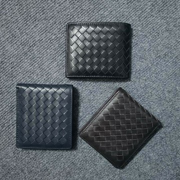 【巴黎精品】現貨+預購 真皮編織短夾真羊皮長夾錢包卡夾零錢包手拿包-簡約耐磨男女皮夾3色a1ke33