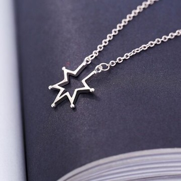 925純銀項鍊 星星吊墜-歐美時尚簡約流行情人節生日禮物女飾品73gy98【獨家進口】【米蘭精品】