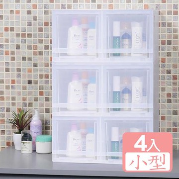 《真心良品》朵拉抽屜式專利收納箱(小)4入