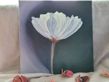 療癒之花(紫)(手繪塑膠彩/壓克力)掛畫