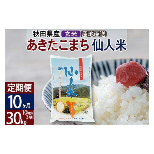 ふるさと納税 秋田県 東成瀬村 新米 令和5年産 あきたこまち 秋田県産「仙人米」玄米 30kg（10kg×3袋）