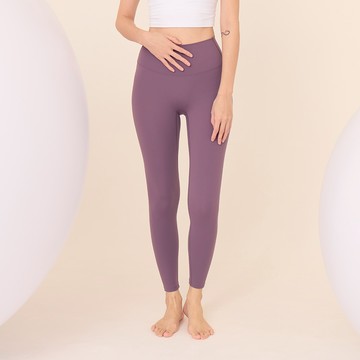 Seamless 無縫款裸感高腰九分運動褲-紫羅蘭