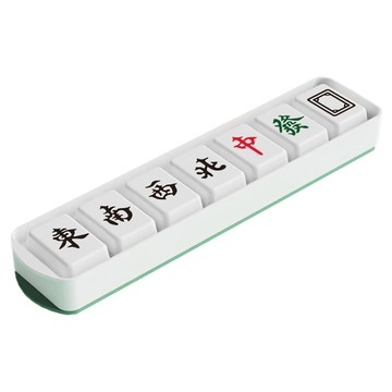 麻將造型製冰套組 7格 中發白  21.5 x 12.5 x 9.5cm  淺綠色  1組