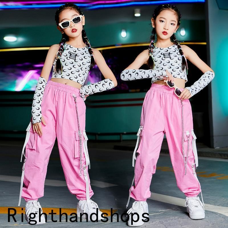 ブランド雑貨総合 キッズダンス衣装 キッズ セットアップ トップス スカート 韓国 チアダンス衣装 かっこいい ピンク チェック柄 かわいい ガールズ  応援団 練習着