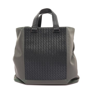 BOTTEGA VENETA BV 寶緹嘉 綠色 羊皮 帆布 Mixed Media 手提包 【二手名牌BRAND OFF】