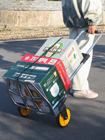家用手拉車小拉車行李車拖車手推車拉貨拉桿車買菜購物便攜折疊