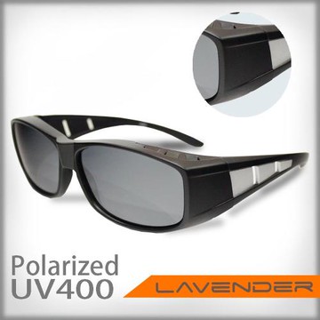 任-Lavender偏光片套鏡 近視老花可戴 9408砂黑白水銀