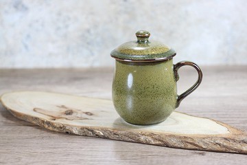 【送禮好物】300ml 茶末釉蓋杯 帶蓋馬克杯 鶯歌名家葉敏祥作品