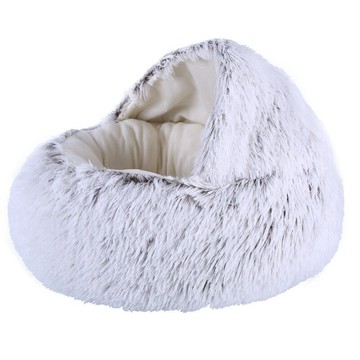 保暖长毛圆形带盖狗窝猫窝贝壳窝猫咪宠物窝狗狗窝狗床窝pd6102