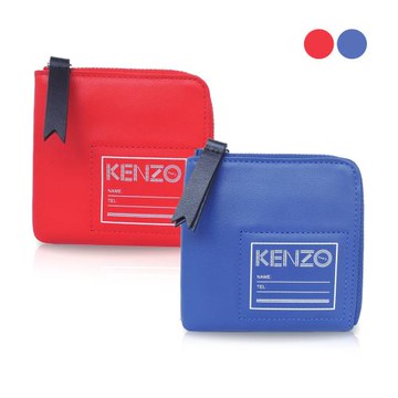 KENZO 姓名小方格L拉鍊零錢包(多色選)