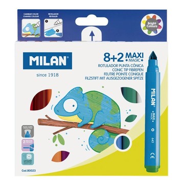 MILAN 魔法變色彩色筆_粗筆桿8+2色7.5mm