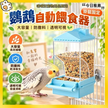 【喵喵汪甄選】🐱鸚鵡自動餵食器 鸚鵡飼料盒 透明鳥飼料盒 掛籠式自助餵食器 虎皮鸚鵡玄鳳鸚鵡 鳥籠餵鳥器 鳥用品