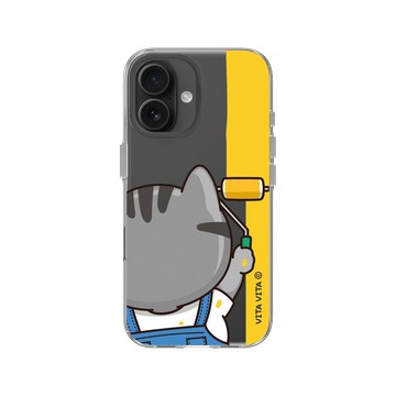 iPhone 16 Clear Case（相機按鈕） 透明 - VITA VITA．塔仔是隻貓 - 刷完才能回家款