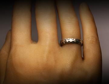 菱形紋質感戒指