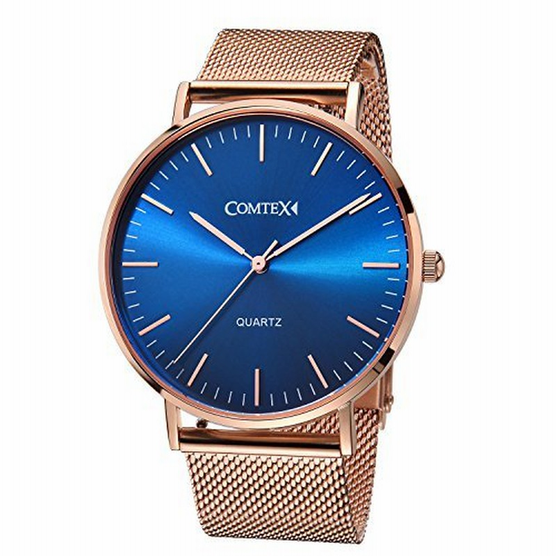 Comtex メンズ 腕時計 サファイア ブルー ステンレス 日本製ムーブメント アナログ ウオッチ ローズゴールド 時計 メンズギフト 通販 Lineポイント最大1 0 Get Lineショッピング